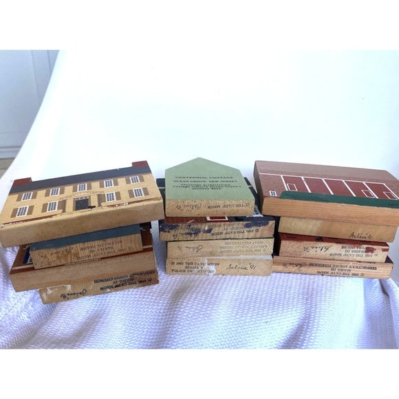 The Cat's Meow Wooden Buildings Shelf Sitters Series 1986 vintage 12 pc signed 9 - Picture 11 of 11